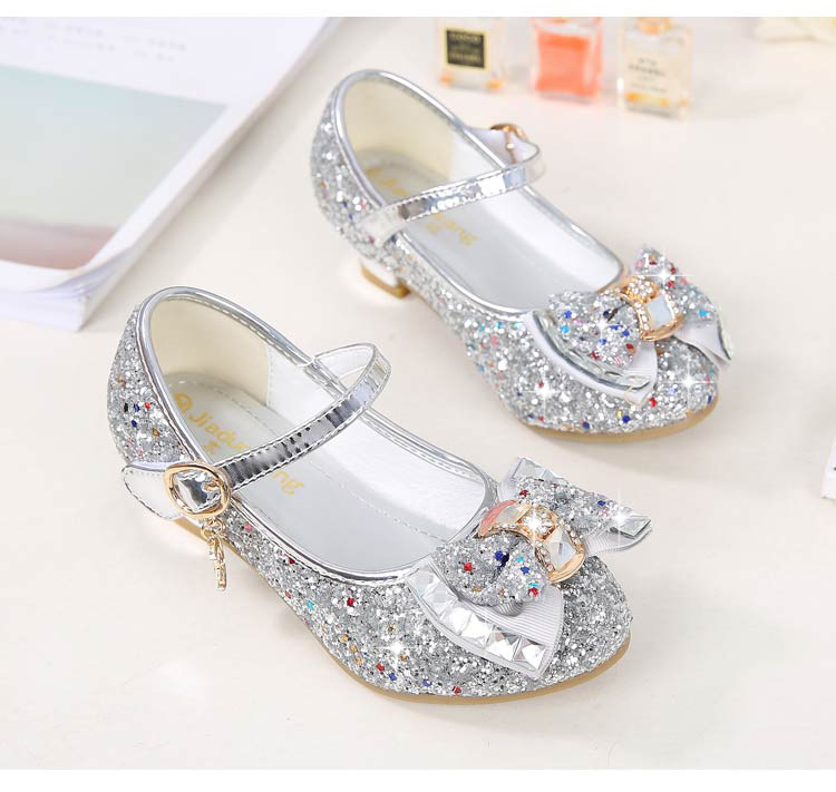 Autumn 2020 New Girls Small High Heel Shoes Sequin Shoes Surface Bow Decoration Children's Dance Shoes Autumn 2020 New Girls Small High Heel Shoes Sequin Shoes Surface Bow Decoration Children's Dance Shoes