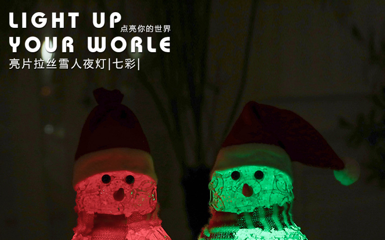 XM-6106 Sequin Brushed Snowman European Christmas Snowman Xinqite Electronic Products LED Night Light Ambience Light