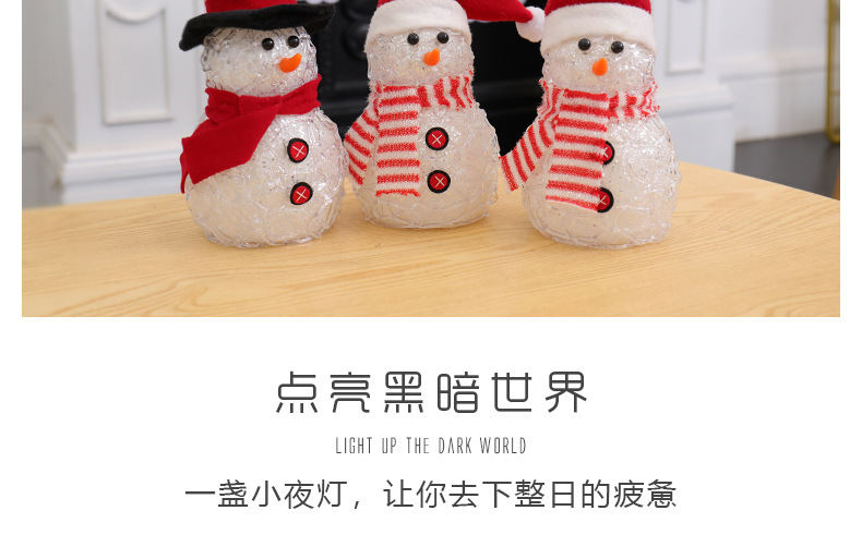 XM-6106 Sequin Brushed Snowman European Christmas Snowman Xinqite Electronic Products LED Night Light Ambience Light