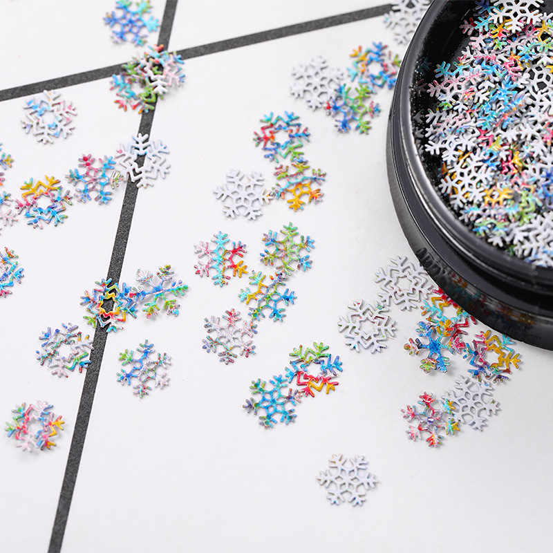 Cross-Border Christmas Patch for Nail Ornament Snowflake Sequin Series Christmas Ornaments Nail Art Nail Patch