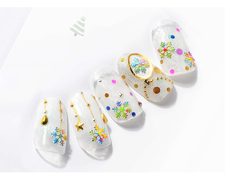 Cross-Border Christmas Patch for Nail Ornament Snowflake Sequin Series Christmas Ornaments Nail Art Nail Patch