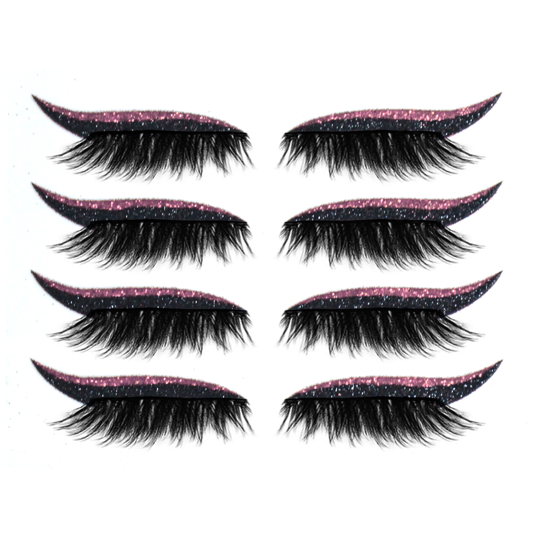 Reusable Eyeliner and Eyelash Stickers Glitter Eyeliner Stickers False Eyelashes Sequin Eye Shadow