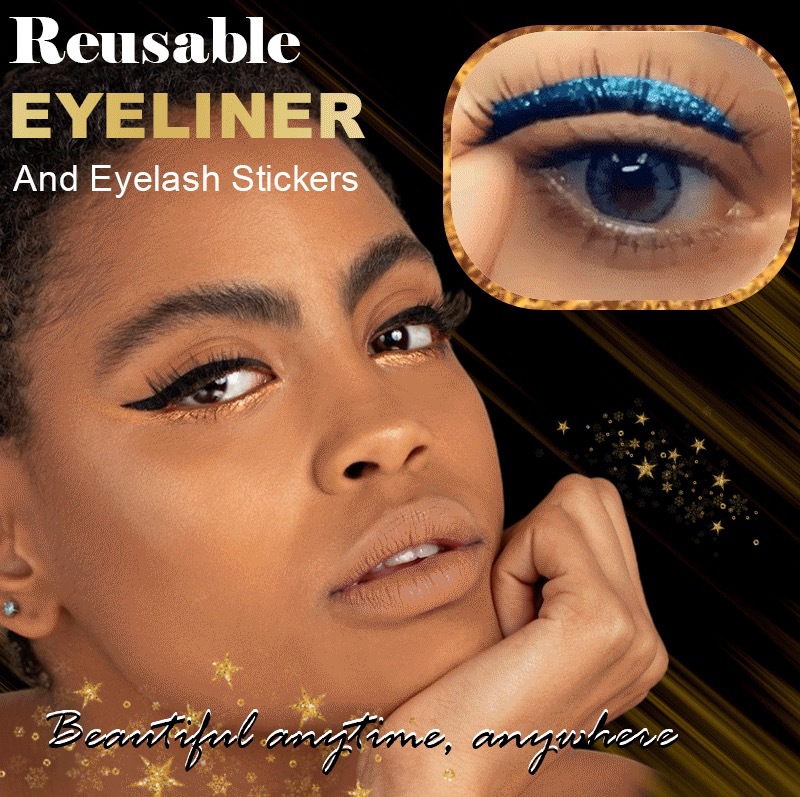 Reusable Eyeliner and Eyelash Stickers Glitter Eyeliner Stickers False Eyelashes Sequin Eye Shadow