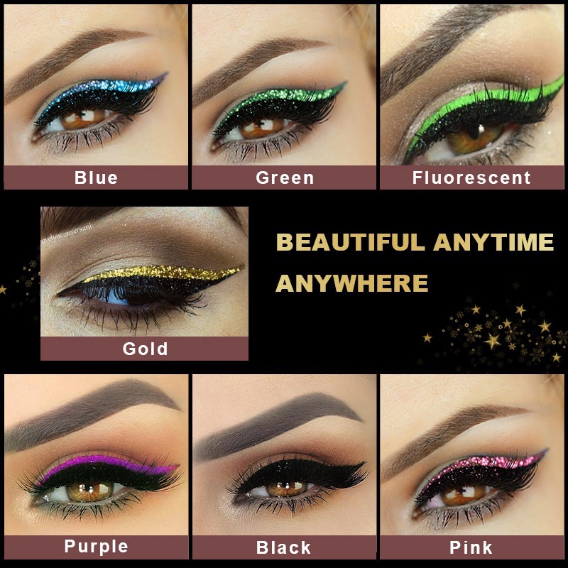 Reusable Eyeliner and Eyelash Stickers Glitter Eyeliner Stickers False Eyelashes Sequin Eye Shadow