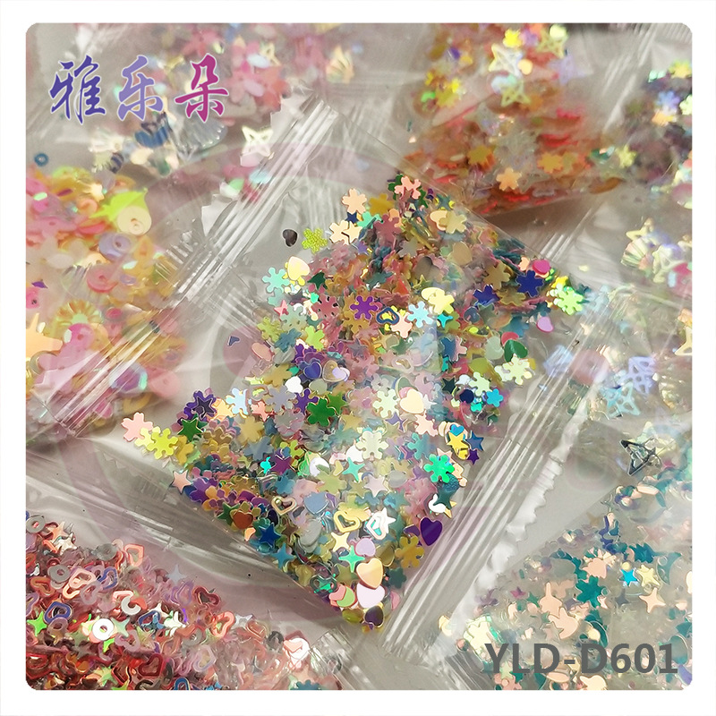 Factory Sales Mixed Sequin 5G Machine Candy Small Package Nail Ornament Foreign Trade Toy Sequins