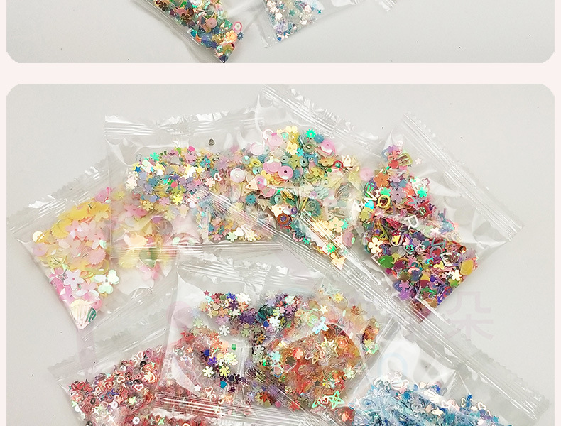 Factory Sales Mixed Sequin 5G Machine Candy Small Package Nail Ornament Foreign Trade Toy Sequins