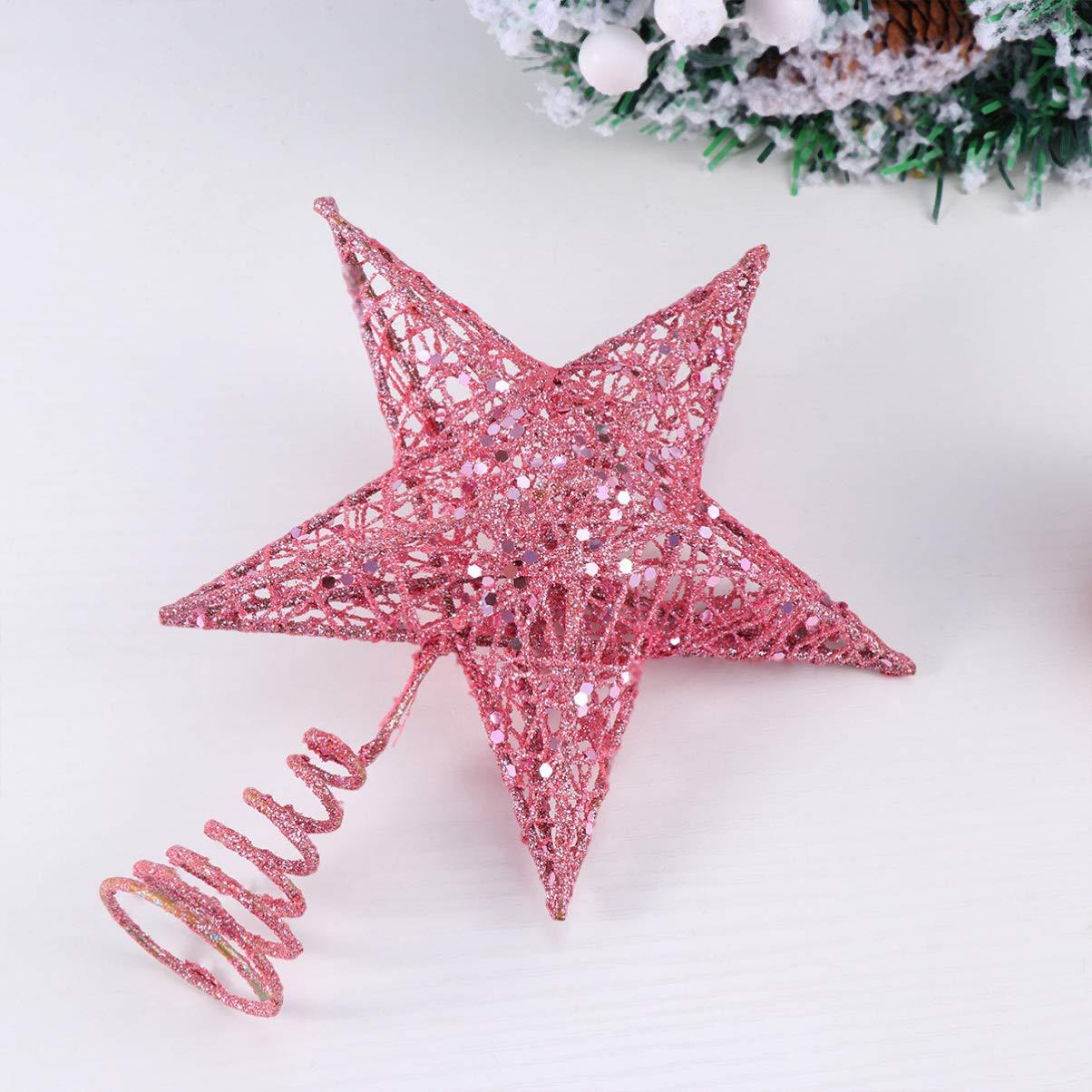 Whole TreeTop Star Iron Decoration FivePointed Star Sequin ThreeDimensional FivePointed Star Christmas Layout Supplies