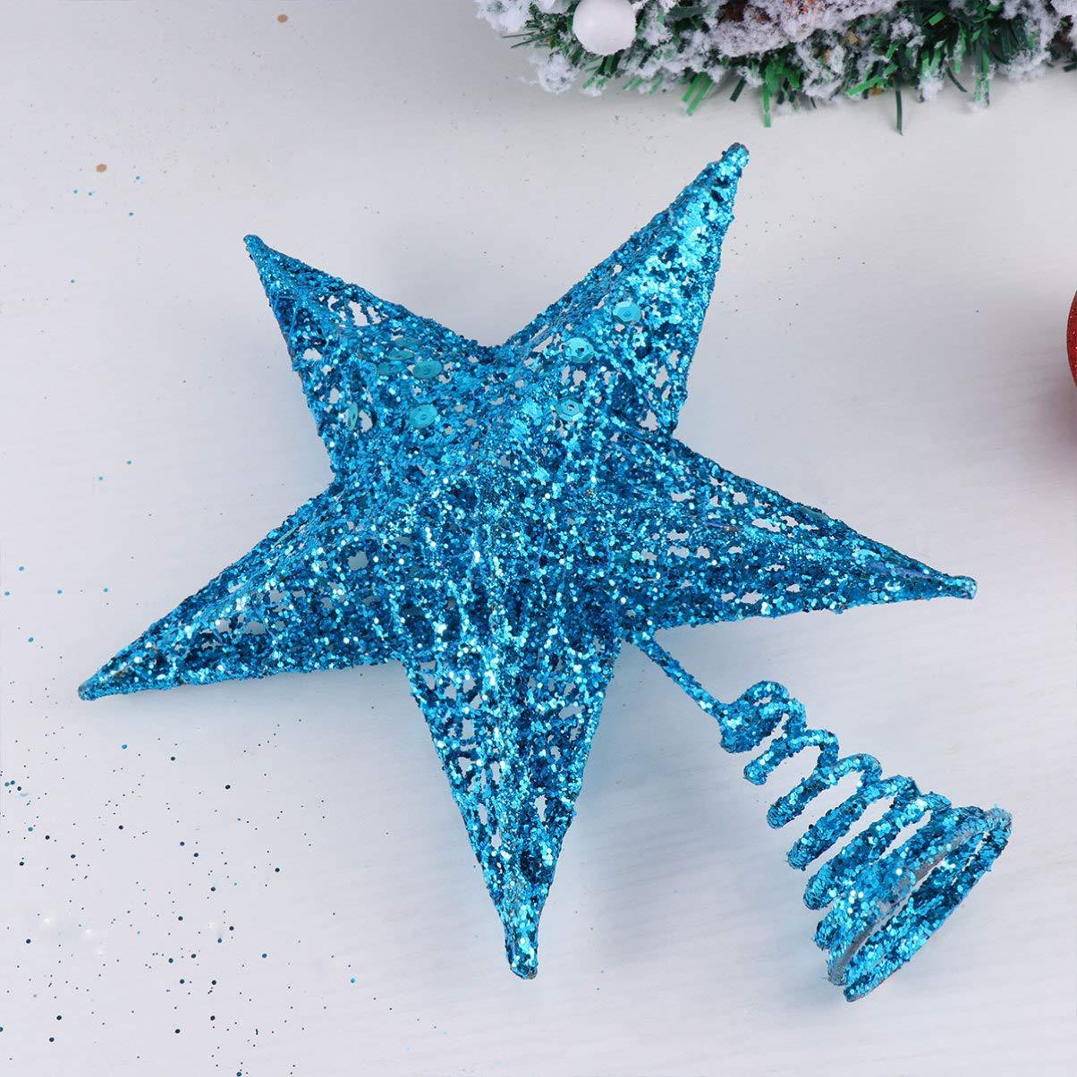 Whole TreeTop Star Iron Decoration FivePointed Star Sequin ThreeDimensional FivePointed Star Christmas Layout Supplies