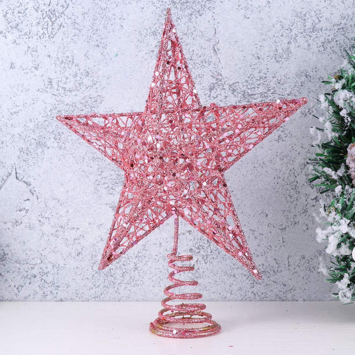 Whole TreeTop Star Iron Decoration FivePointed Star Sequin ThreeDimensional FivePointed Star Christmas Layout Supplies