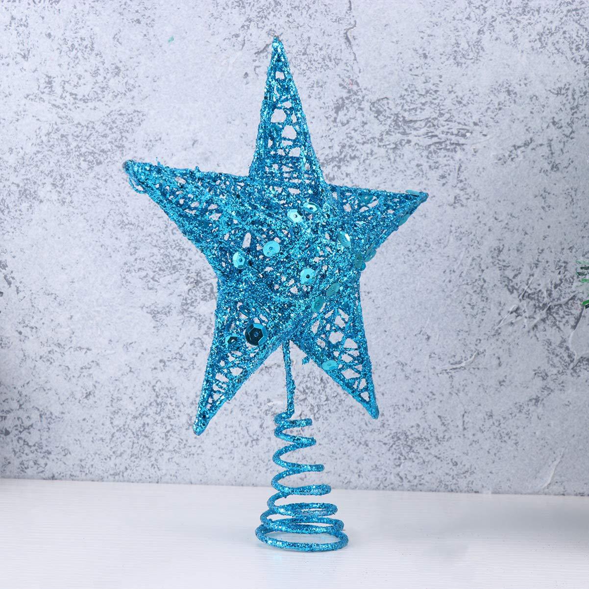 Whole TreeTop Star Iron Decoration FivePointed Star Sequin ThreeDimensional FivePointed Star Christmas Layout Supplies