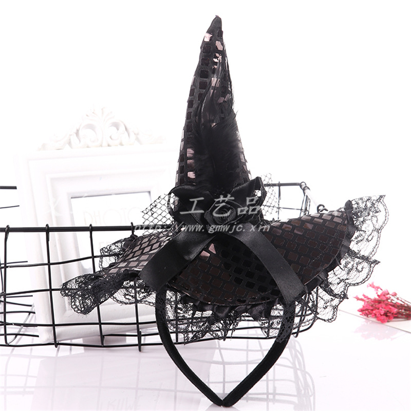 Halloween witch Headband costume party wacky party lace big sequin hat Hot style promotion