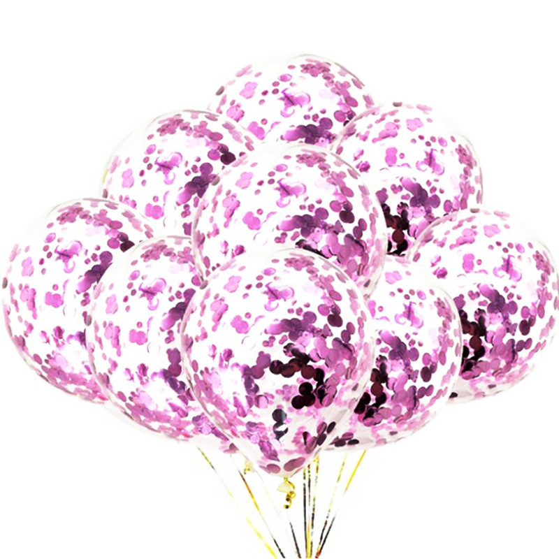 Confetti Balloon12-Inch Paper Scrap Balloon round Sequin Balloon Transparent Rose Gold Paper Scrap Latex Ball