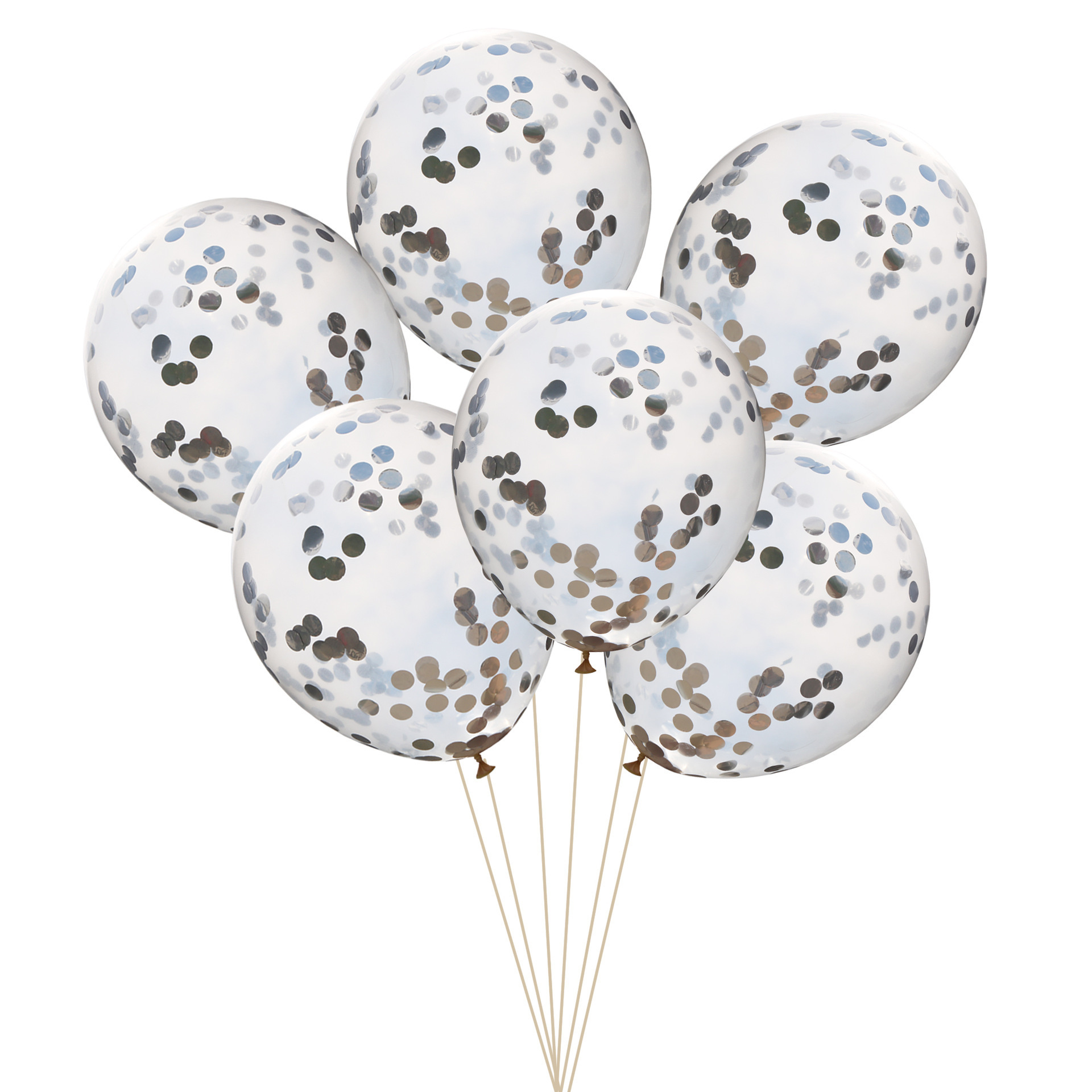 Confetti Balloon12-Inch Paper Scrap Balloon round Sequin Balloon Transparent Rose Gold Paper Scrap Latex Ball
