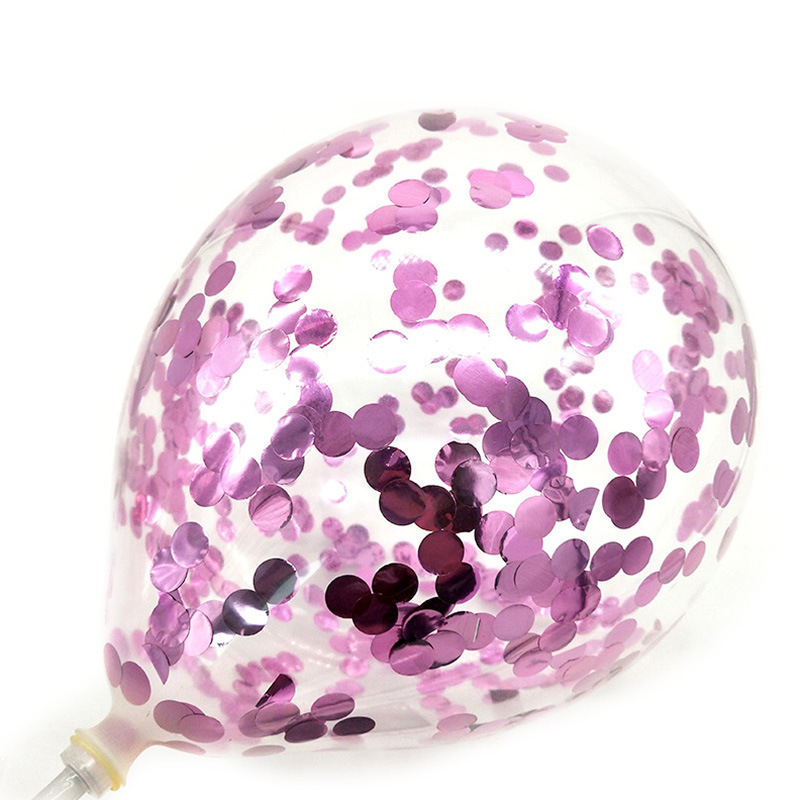 Confetti Balloon12-Inch Paper Scrap Balloon round Sequin Balloon Transparent Rose Gold Paper Scrap Latex Ball