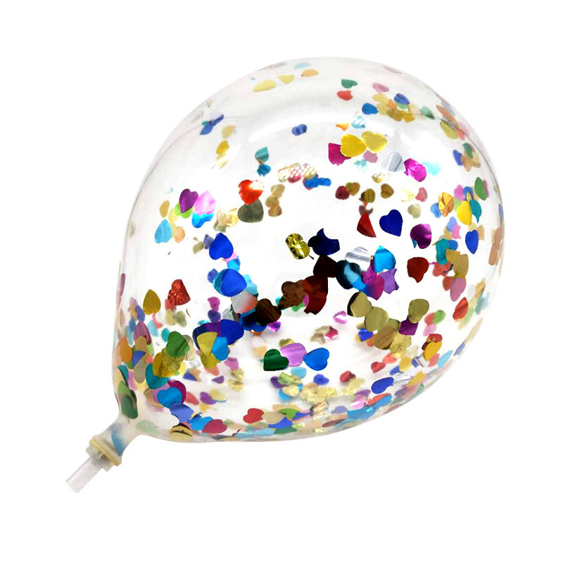 Confetti Balloon12-Inch Paper Scrap Balloon round Sequin Balloon Transparent Rose Gold Paper Scrap Latex Ball