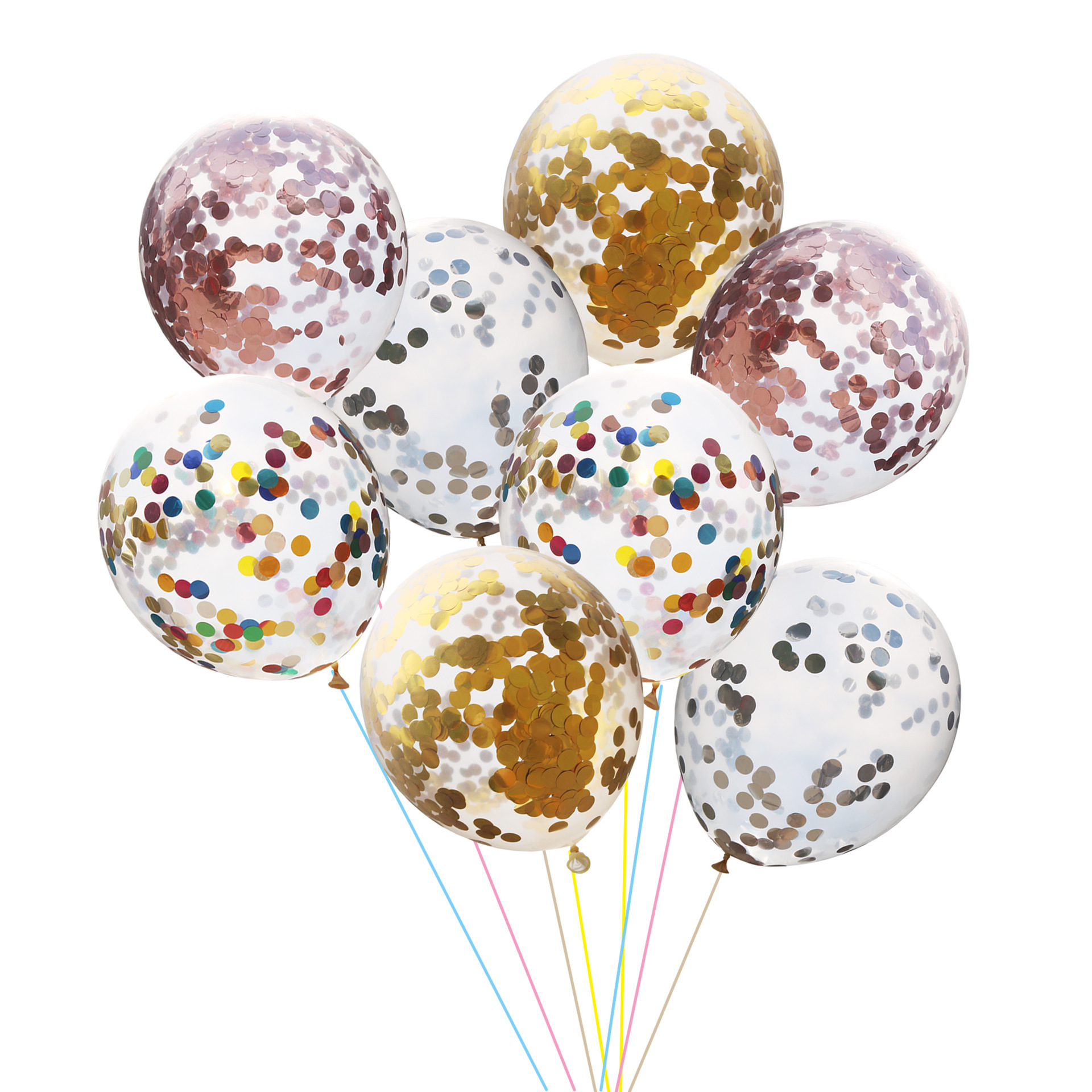 Confetti Balloon12-Inch Paper Scrap Balloon round Sequin Balloon Transparent Rose Gold Paper Scrap Latex Ball
