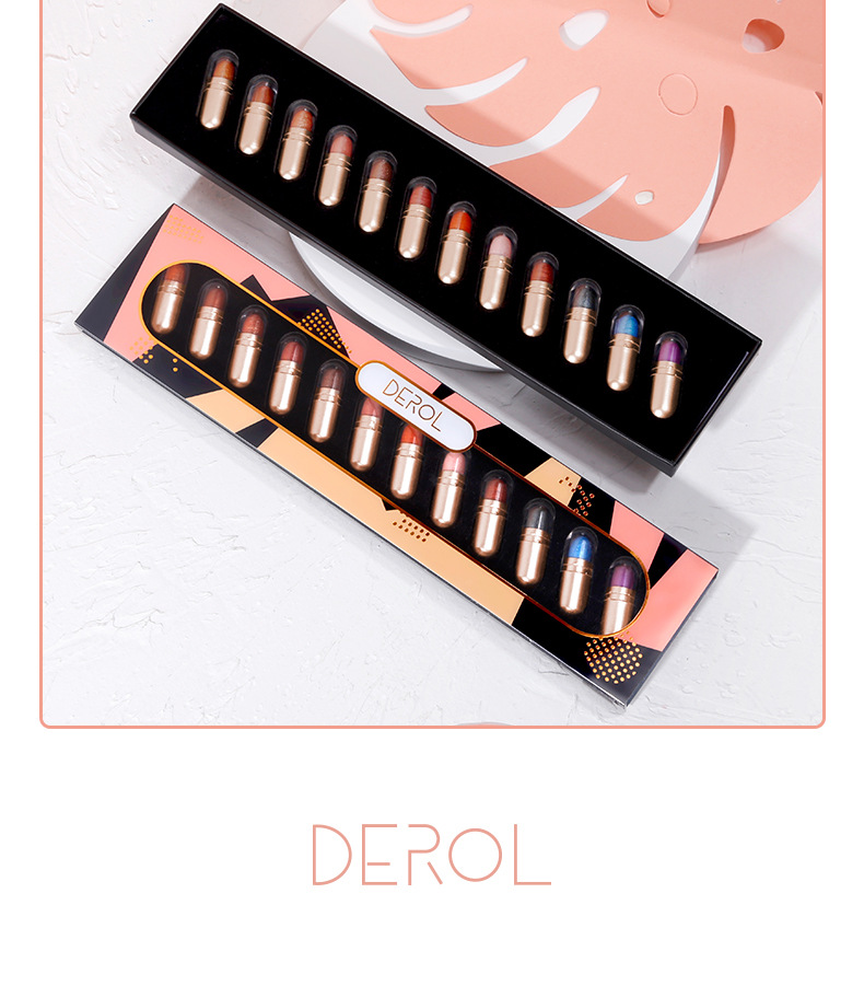 Lustre Sequin Capsule Eyeshadow Compact Waterproof Easy to Color Mashed Potatoes 12Color Eye Shadow CrossBorder Makeup
