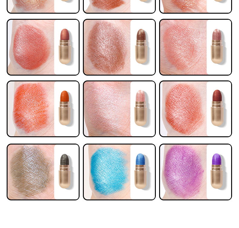 Lustre Sequin Capsule Eyeshadow Compact Waterproof Easy to Color Mashed Potatoes 12Color Eye Shadow CrossBorder Makeup