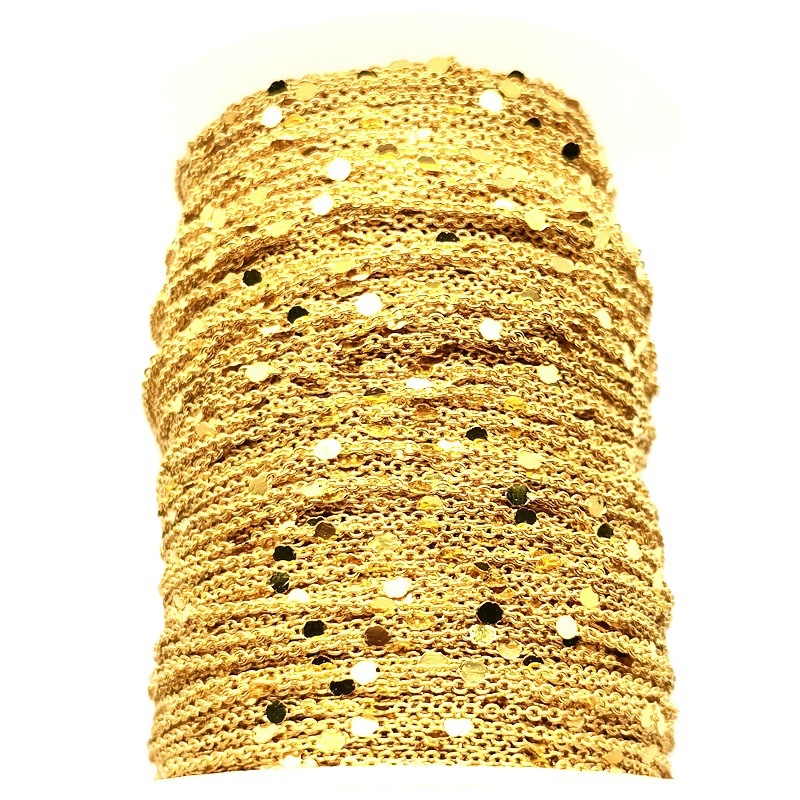 Material Chain Tassel Strong Color Retention 15mm Sequin Chain Necklace Bracelet Hairpin Material Yiwu Accessories Whole