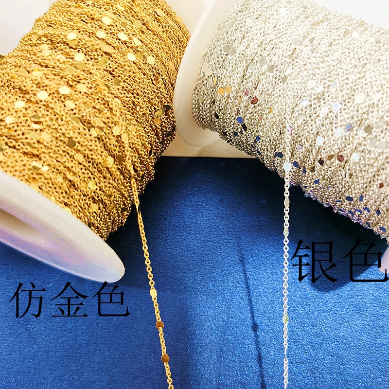 Material Chain Tassel Strong Color Retention 15mm Sequin Chain Necklace Bracelet Hairpin Material Yiwu Accessories Whole