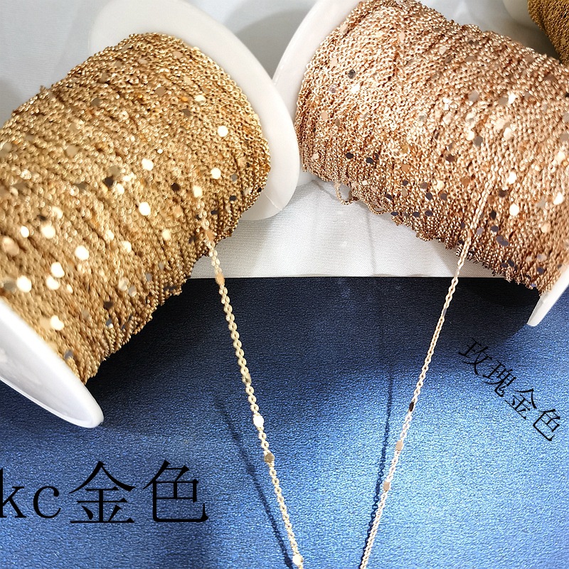 Material Chain Tassel Strong Color Retention 15mm Sequin Chain Necklace Bracelet Hairpin Material Yiwu Accessories Whole