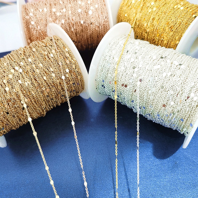 Material Chain Tassel Strong Color Retention 15mm Sequin Chain Necklace Bracelet Hairpin Material Yiwu Accessories Whole