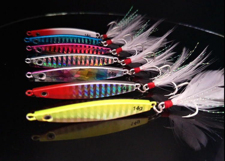Bait LongRange Small Iron Plate Feather Hook Fake Bait Luya Sequin Topmouth Culter Perch Fishing Gear Fishing Supplies