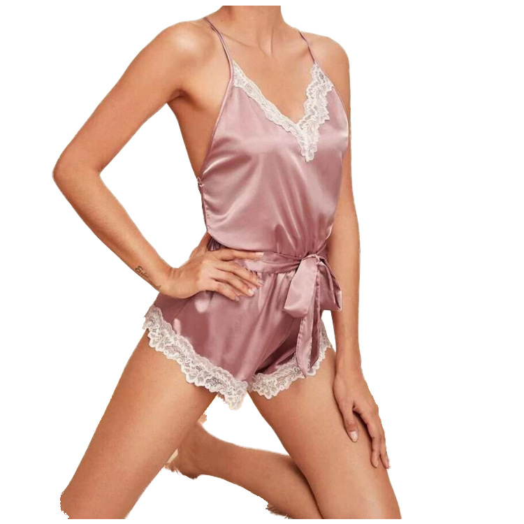 Sexy Production European and American Foreign Trade Supply One-Piece Artificial Silk Lace Edge Sexy Lingeriesexy pajamas Sexy Production European and American Foreign Trade Supply One-Piece Artificial Silk Lace Edge Sexy Lingeriesexy pajamas