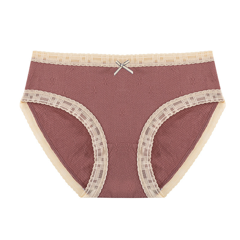 Japanese Cotton Underwear Women&#039;s Mid-Waist Seamless Comfort and Breathable Crotch Lace Edge Sexy Lady&#039;s Briefs Wholesale