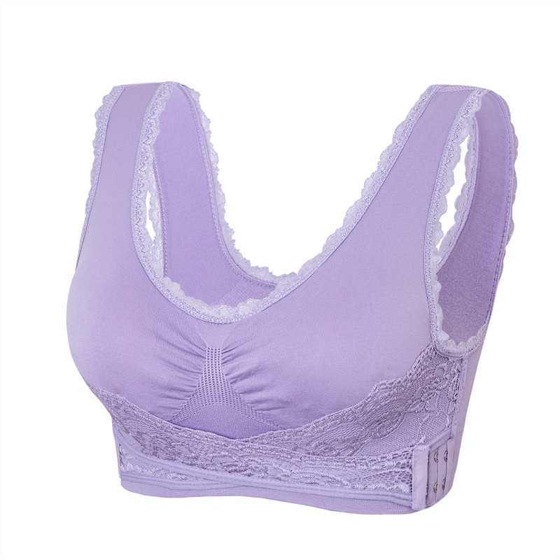 Cross Side Buckle Lace Edge No Steel Ring Large Size Sports Brassiere Super Gathered Adjustable Yoga Vest Underwear