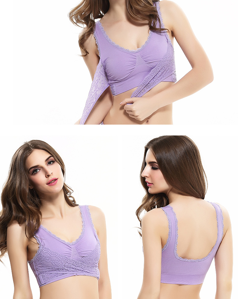 Cross Side Buckle Lace Edge No Steel Ring Large Size Sports Brassiere Super Gathered Adjustable Yoga Vest Underwear Cross Side Buckle Lace Edge No Steel Ring Large Size Sports Brassiere Super Gathered Adjustable Yoga Vest Underwear