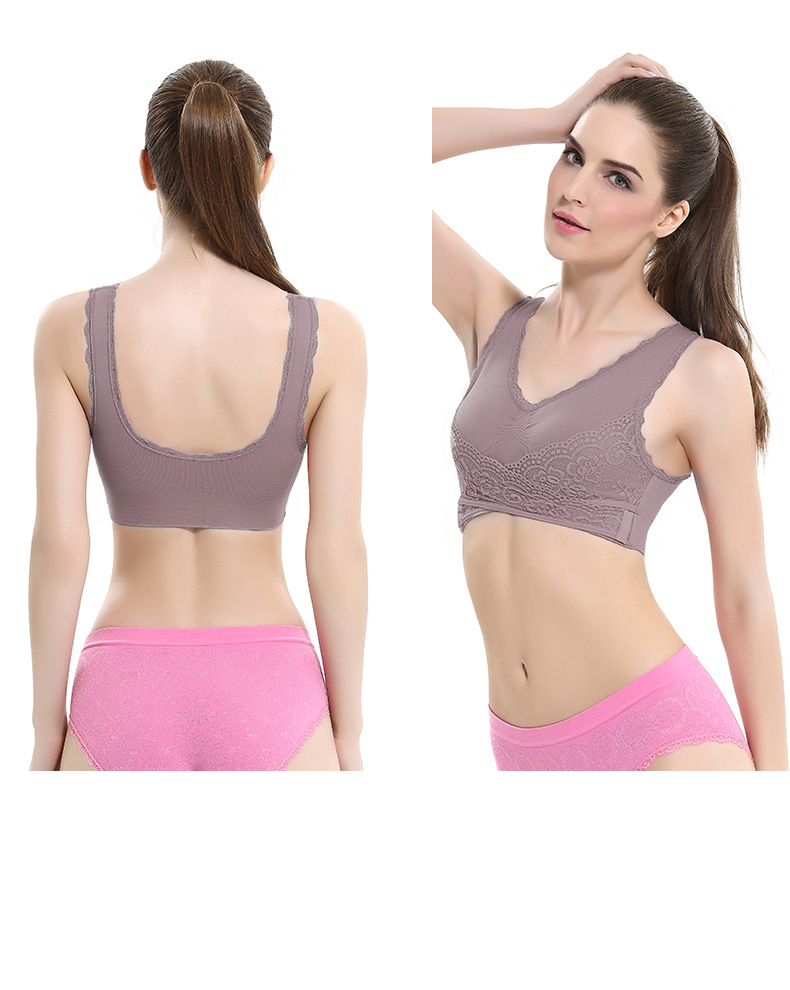Cross Side Buckle Lace Edge No Steel Ring Large Size Sports Brassiere Super Gathered Adjustable Yoga Vest Underwear Cross Side Buckle Lace Edge No Steel Ring Large Size Sports Brassiere Super Gathered Adjustable Yoga Vest Underwear