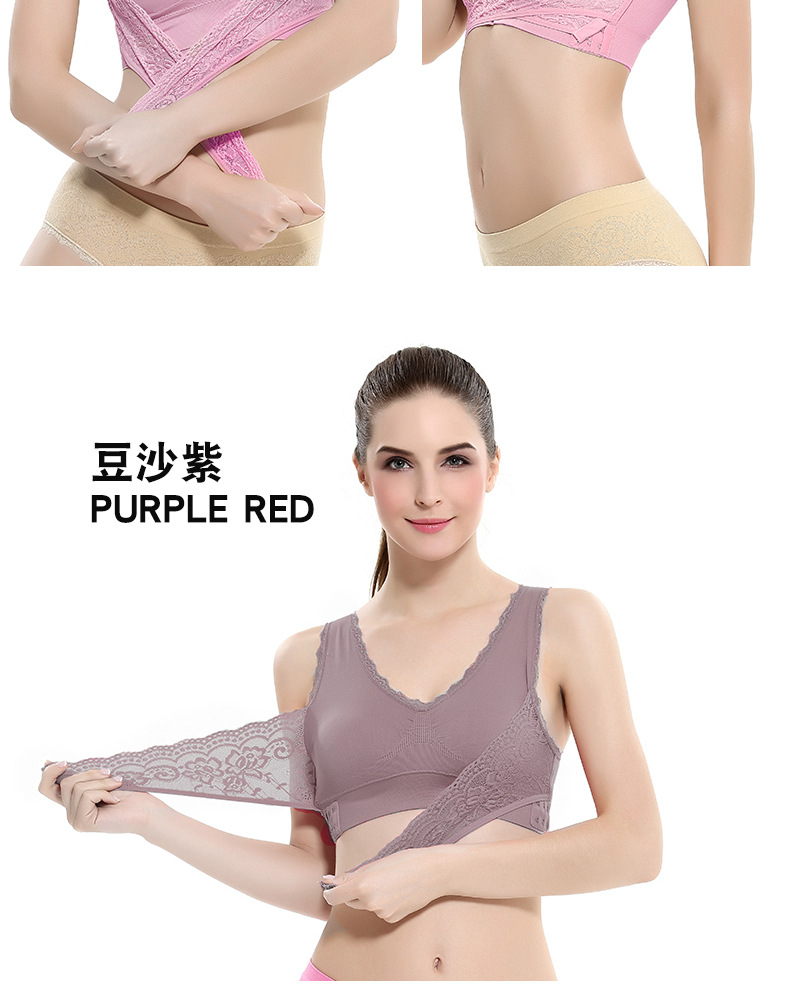 Cross Side Buckle Lace Edge No Steel Ring Large Size Sports Brassiere Super Gathered Adjustable Yoga Vest Underwear Cross Side Buckle Lace Edge No Steel Ring Large Size Sports Brassiere Super Gathered Adjustable Yoga Vest Underwear
