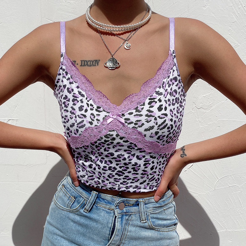 2020 cross-border foreign trade fashion sexy women's wear crop lace close edge Condole belt vest female hair substitute