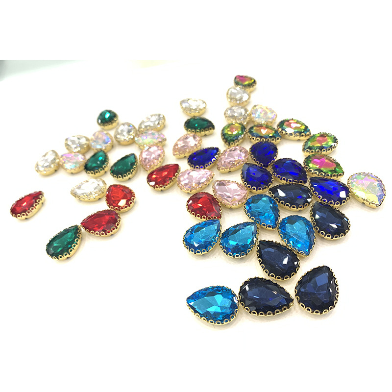 Water Drop Rhinestones D-Shaped Anti-Hook Gold Bottom DIY Wedding Shoes Accessories Lace Edge Diamond Super Flash Hand Sewing Drill Wholesale Water Drop Rhinestones D-Shaped Anti-Hook Gold Bottom DIY Wedding Shoes Accessories Lace Edge Diamond Super Flash Hand Sewing Drill Wholesale
