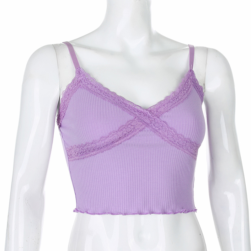 Foreign Trade Hot Style Aliexpress hot selling Sexy Women's Wear Vneck Lace Lace Edge show Thin women with suspenders