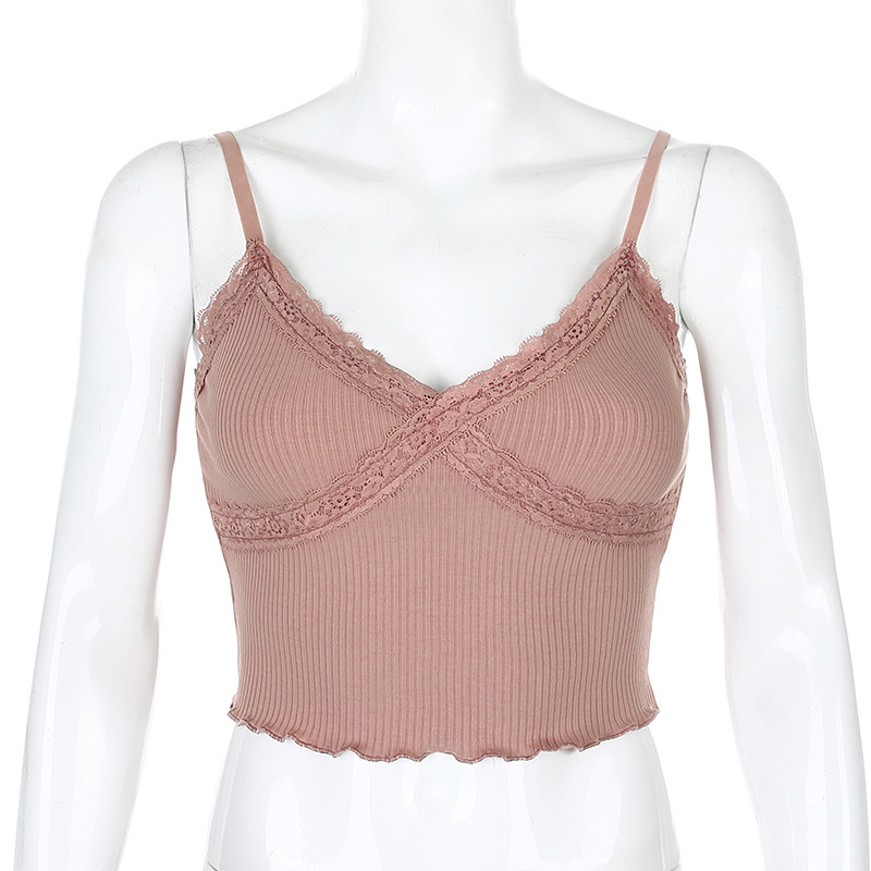 Foreign Trade Hot Style Aliexpress hot selling Sexy Women's Wear Vneck Lace Lace Edge show Thin women with suspenders