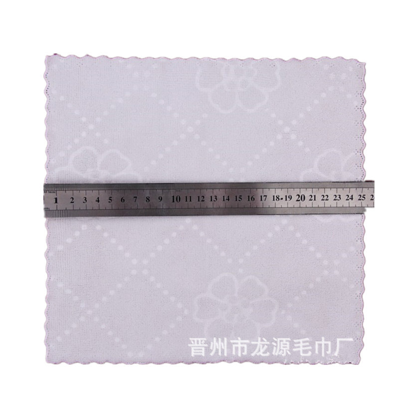 kitchen towel Cut Edge Small Tower 180G Ultrasonic Lace Fiber 23 23 Square Towel White Kitchen Disposable Hotel Wipes