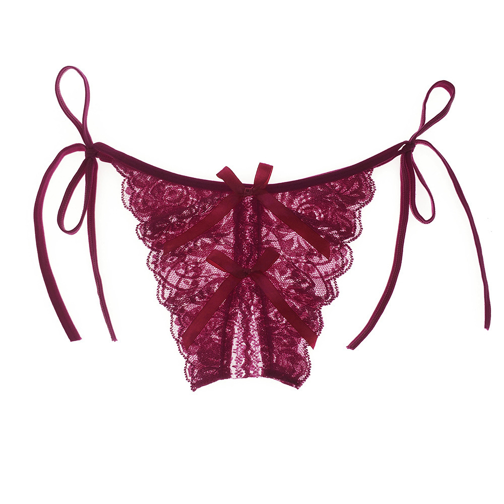 Long Night Sexy Lacing Open T-Back T-Shaped Panties Women&#039;s Transparent Large Size Sexy Lace Edge Lace Strap Underwear
