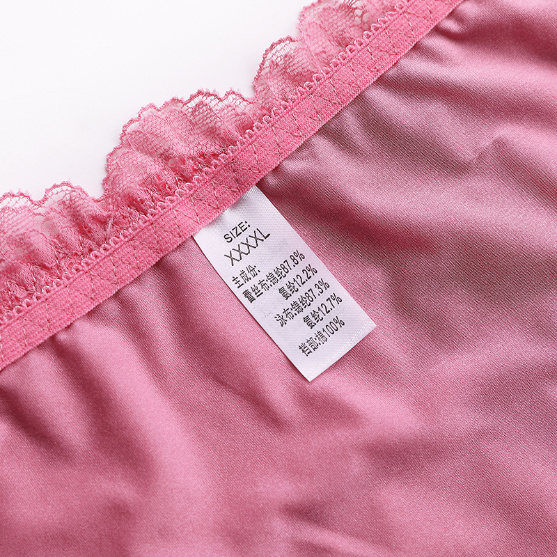Extra Large plusSized Mommy&#039;s Pants High Waist Ice Silk Ladies Underwear Briefs Lace Edge Large Size Underwear for Women