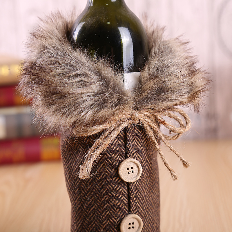 United States the new bottle set of Christmas glories bowknot props manufacturers selling linen bottle set of holiday