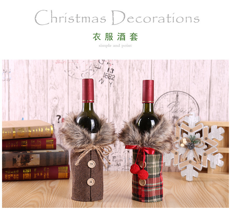 United States the new bottle set of Christmas glories bowknot props manufacturers selling linen bottle set of holiday United States the new bottle set of Christmas glories bowknot props manufacturers selling linen bottle set of holiday