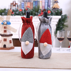 United States the new bottle set of Christmas glories bowknot props manufacturers selling linen bottle set of holiday United States the new bottle set of Christmas glories bowknot props manufacturers selling linen bottle set of holiday