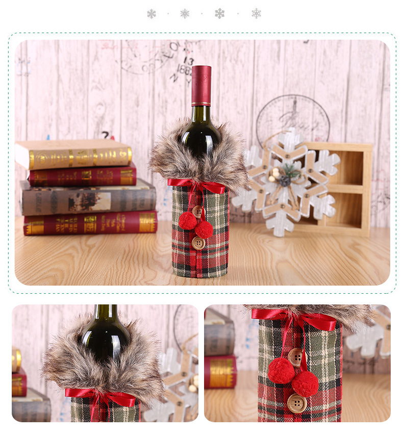 United States the new bottle set of Christmas glories bowknot props manufacturers selling linen bottle set of holiday United States the new bottle set of Christmas glories bowknot props manufacturers selling linen bottle set of holiday