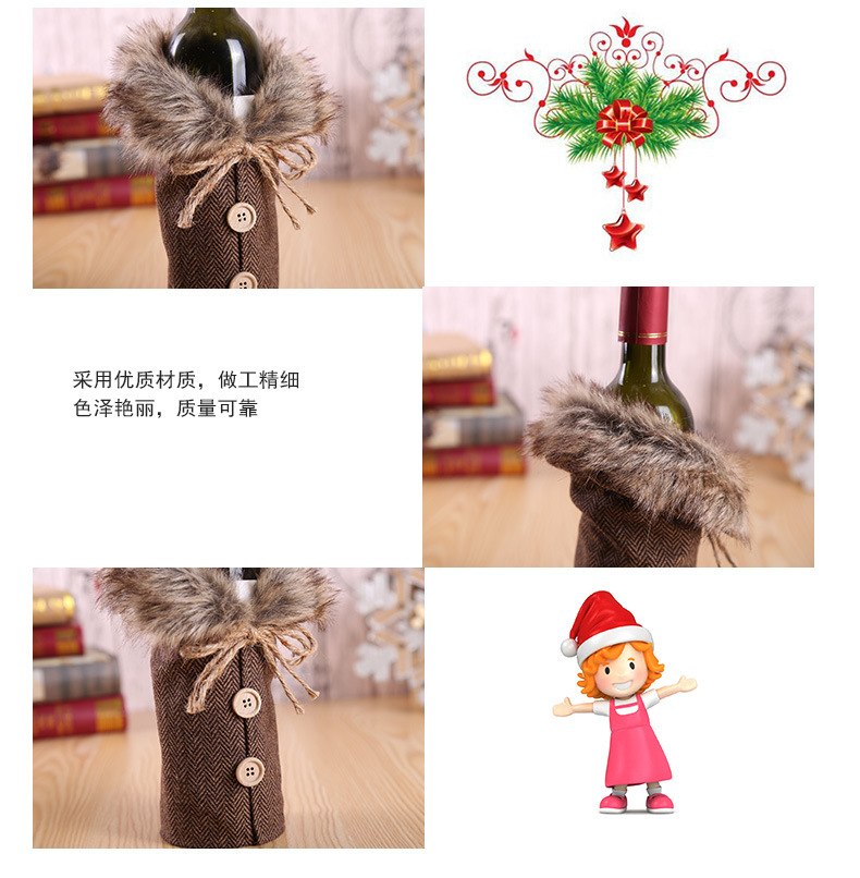 United States the new bottle set of Christmas glories bowknot props manufacturers selling linen bottle set of holiday United States the new bottle set of Christmas glories bowknot props manufacturers selling linen bottle set of holiday