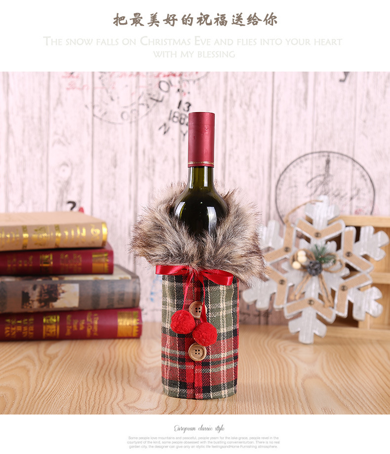 United States the new bottle set of Christmas glories bowknot props manufacturers selling linen bottle set of holiday United States the new bottle set of Christmas glories bowknot props manufacturers selling linen bottle set of holiday