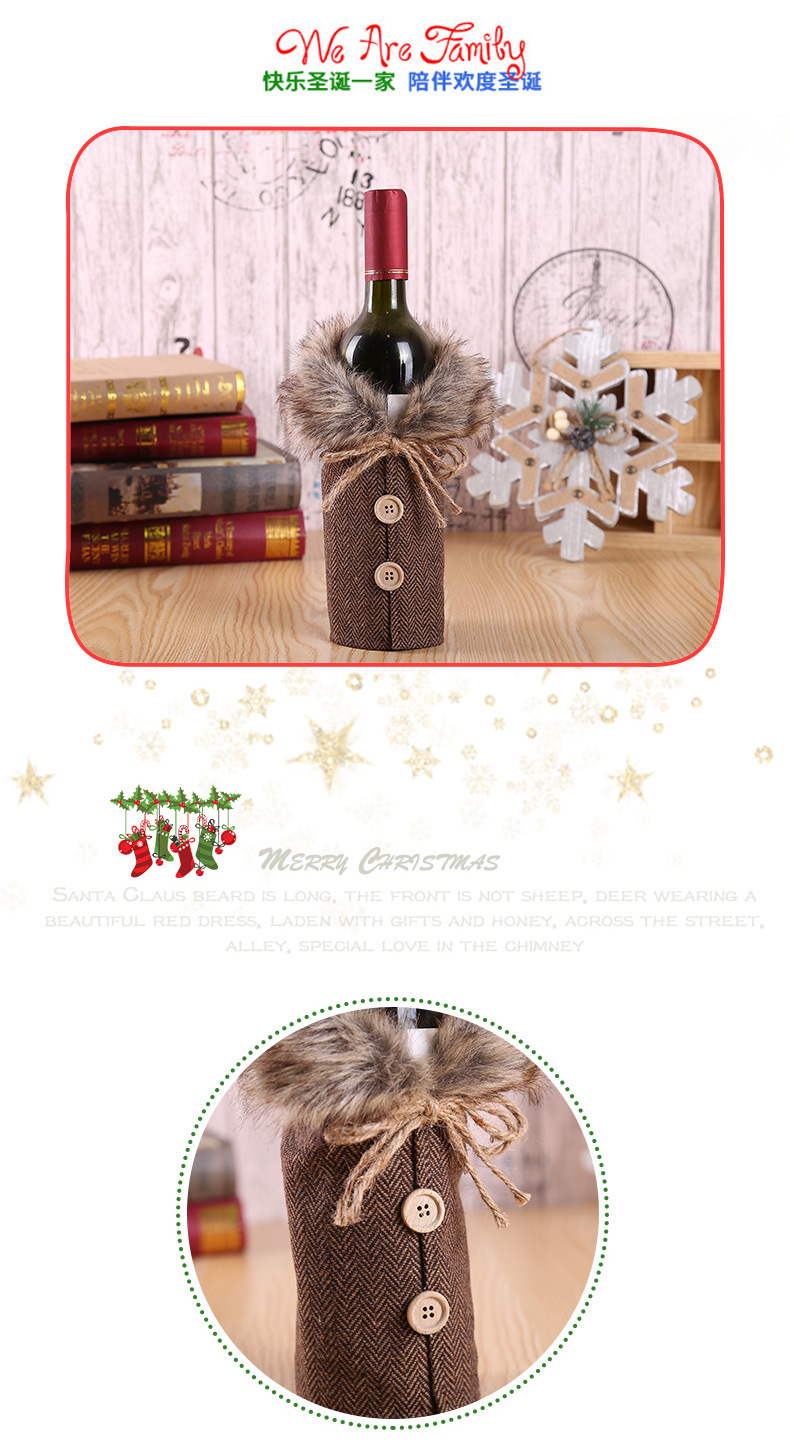United States the new bottle set of Christmas glories bowknot props manufacturers selling linen bottle set of holiday United States the new bottle set of Christmas glories bowknot props manufacturers selling linen bottle set of holiday