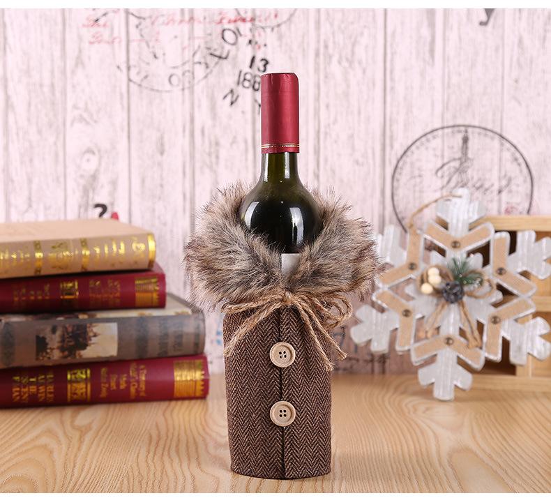 United States the new bottle set of Christmas glories bowknot props manufacturers selling linen bottle set of holiday United States the new bottle set of Christmas glories bowknot props manufacturers selling linen bottle set of holiday