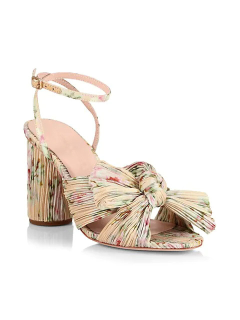 2021 French Foreign Trade Cross-Border New Arrival European and American Fashion Sandals Thick Heel Bowknot Fairy Silk Sandals Retro Fairy Shoes