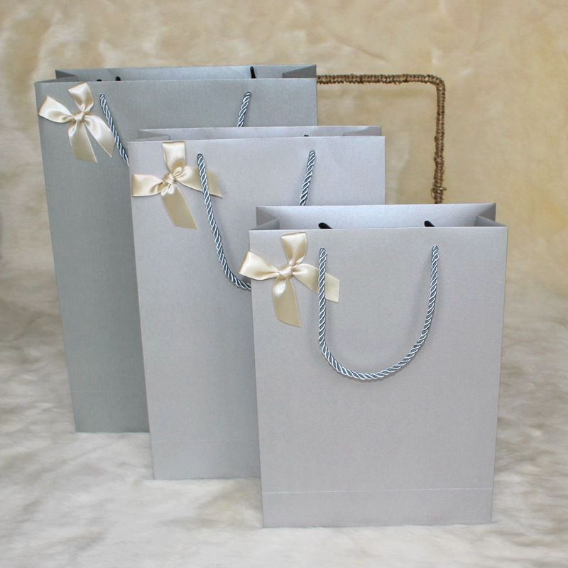 INS Style Gift Bag Portable Paper Bag High-End Exquisite Bowknot Shopping Large Vertical In Stock